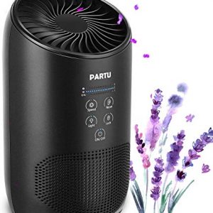 PARTU HEPA Air Purifier - Smoke Air Purifiers for Home with Fragrance Sponge - 100% Ozone Free, Lock Set, Eliminates Smoke, Dust, Pollen, Pet Dander, (Available for California)