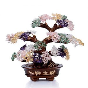 KALIFANO Natural Tree of Life Gemstones Chakra Crystal Tree with Healing Properties - Bonsai Feng Shui Money Tree for Healing and Luck