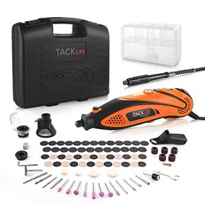 TACKLIFE Rotary Tool Kit Variable Speed with Flex shaft, 80 Accessories and 4 Attachments and Carrying Case, Multi-functional for Around-the-House and Crafting Projects-RTD35ACL