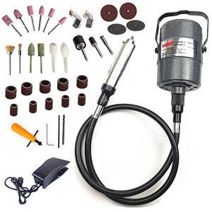 HERIS Flex Shaft Grinder Carver Rotary Tool Electric Hanging Grinding Machine Multi-function Tools Foot Pedal Control Kit for Carving Buffing Drilling Polishing Sanding Cutting Cleaning
