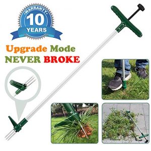 Walensee Stand Up Weeder and Weed Puller, Stand up Manual Weeder Hand Tool with 3 Claws, Stainless Steel and High Strength Foot Pedal, Weed Puller (1 Pack - Stand Up Weeder)