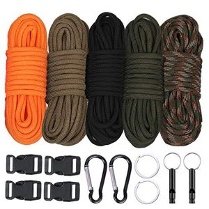WEREWOLVES Paracord Combo Kits - 550/350lb Type III Paracord Ropes Survival Parachute Cord Making lanyards,Keychain,Carabiner,Dog Collar,Bracelet