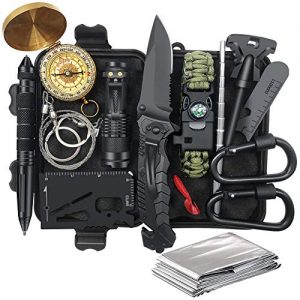 Gifts for Men Dad Fathers Day, Survival Kit 14 in 1, Survival Gear, Fishing Hunting Birthday Gifts Ideas for Him Husband Boyfriend Teen Boy, Cool Gadget Stocking Stuffer, Emergency Camping Gear