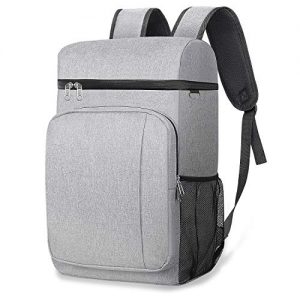 49 Cans Insulated Cooler Backpack, Leakproof Spacious Lightweight Soft Cooler Bag Backpack Cooler with Double Deck for Men Women to Work Beach Picnic Travel Trips, Grey