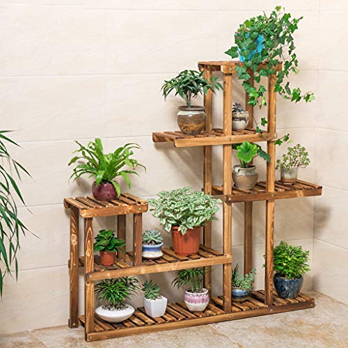 Wooden Plant Stand, Flower Shelf Holder 5 Tier Storage Rack Shelving Unit - Pot Shelves Bonsai Display Storage Rack Outdoor Indoor Garden Patio for Multiple Plants 37.4x9.84x37.79 Inches