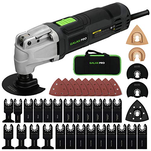 GALAX PRO 2.4Amp 6 Variable Speed Oscillating Multi-Tool Kit with Quick-Lock accessory change, Oscillating Angle:4°, 40pcs Accessories and Carry Bag