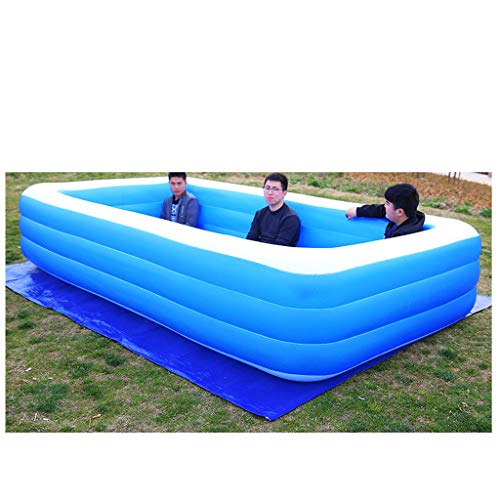 Inflatable Swimming Pools, Blow up Kiddie Pool Family Swimming Pool for Garden Outdoor Backyard Kids Family Inflation Pool Baby Ocean Ball Sand Pool Bath Square (Blue, XL)