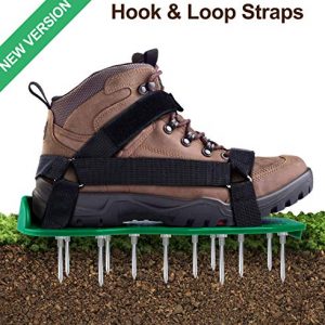Ohuhu Lawn Aerator Shoes with Hook & Loop Straps, All New Unique Design Free-Installation Heavy Duty Spiked Aerating Sandals, One-Size-Fits-All & Easy to Use for Yard Patio Lawn Garden
