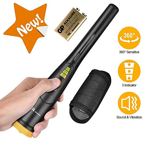 RM RICOMAX Pinpointer Metal Detector - IP68 Waterproof Metal Detect Wand w/Belt Holster & 9V Battery Included, Treasure Hunting Probe for Kids & Adults, 2020 Upgraded Version