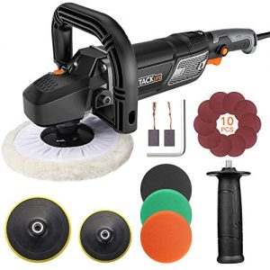 TACKLIFE Polisher, 12.5Amp 1500W Variable Speed Buffer Polisher, 7-Inch/6-Inch Polishing Pad with Digital Screen, Lock Switch, Detachable Handle, Ideal For Car Sanding, Polishing, Waxing - PPGJ01A