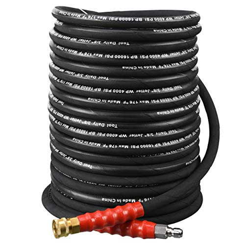 Tool Daily Pressure Washer Hose, 3/8 Inch x 50 FT, Quick Connect, 4000 PSI, High Tensile Wire Braided