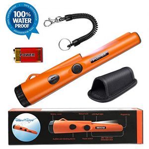 Fully Waterproof Metal Detector Pinpointer - Include a 9V Battery, 360°Search Treasure Pinpointing Finder Probe with Belt Holster for Adults and Kids (Three Mode)