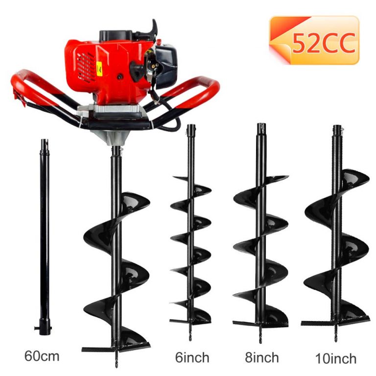 Eco Llc 52cc 24hp Gas Powered Post Hole Digger With 3 Earth Auger