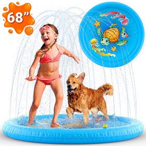 Inflatable Splash Pad Sprinkler for Kids Toddlers, Kiddie Baby Pool, Outdoor Games Water Mat Toys - Baby Infant Wadin Swimming Pool - Fun Backyard Fountain Play Mat for 1 -12 Year Old Girls Boys (68")