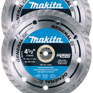 Makita 2 Pack - 4.5” Turbo Diamond Blades For Grinders & Circular Saws - Ultra-Fast Cutting For Concrete, Masonry & Brick - 5/8”, 20mm & 7/8” Arbors
