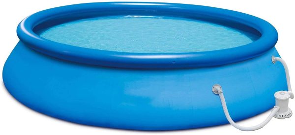 Lenakrui 15ft x 36in Quick Set Inflatable Above Ground Swimming Pool with Filter Pump