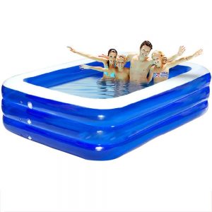 Lianaa Rectangular Inflatable Family Pool Thickened Insulation Folding Adult Inflatable Tub Garden Outdoor Swimming Playing Paddling Pools - A