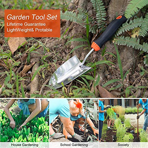 LANNIU Garden Tool Set, 27 Piece Stainless Steel Heavy Duty Gardening ...