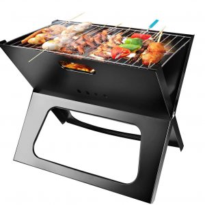 Moclever Portable Charcoal Grill, Space-Saving & Foldable BBQ Barbecue Grill, Large Grilling Surface and Capacity Grill for Camping, Travel, Garden, Outdoor