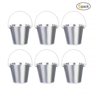 Mini Metal Buckets Tin Pails Galvanized Tinplate Container 4.7” (top Diameter) for Gardening Plants Home Party Decoration 6 Pack