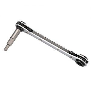 Ratchet Wrench WADEO Ratcheting Service Wrench 3/8” to 1/4” with Hex Bit Adapter for Air Conditioning, Refrigeration Equipment, Equipment Repair