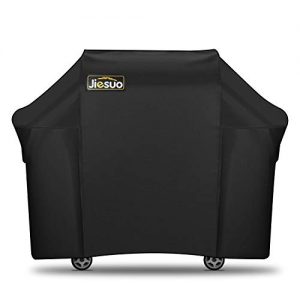 JIESUO BBQ Gas Grill Cover for Weber Genesis: Heavy Duty Waterproof 60 Inch 3 Burner Weather Resistant Ripstop UV Resistant Outdoor Barbeque Grill Covers
