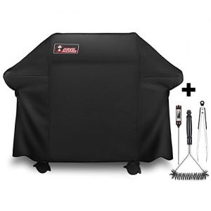 Kingkong Gas Grill Cover 7553 | 7107 Cover for Weber Genesis E and S Series Gas Grills Includes Grill Brush, Tongs and Thermometer