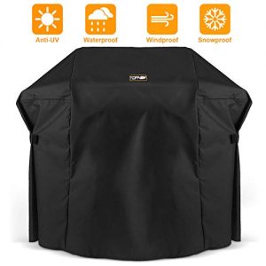 TOPNEW BBQ Gas Grill Cover, 600D Heavy Duty Waterproof UV Resistant Weather Resistant Durable Outdoor Barbeque Grill Cover for Most Grill (58 Inch, Black)
