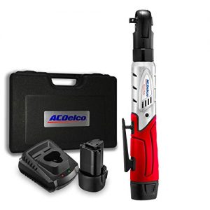 ACDelco Cordless 3/8" Ratchet Wrench 57'-Lb of max Torque Tool Set with 2 Batteries & Charger, Carrying Case ARW1201