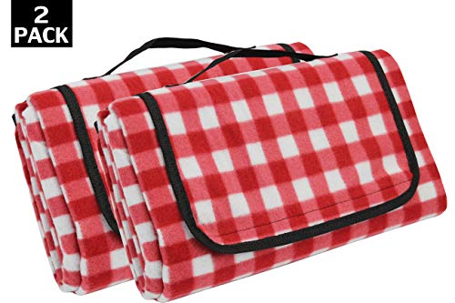 Extra Large Picnic Blanket [2 Pack] | Oversized Beach Blanket Sand Proof | Outdoor Accessory for Handy Waterproof Stadium Mat | Water-Resistant Layer Outdoor Picnics | Camping on Grass and Portable
