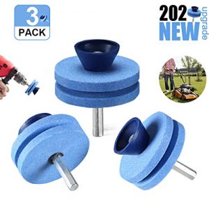 【2020 New】 Lawnmower Blade Sharpener Drill Attachment, Blunt Blade Sharpener, Blunt Blades Drill Attachment Lawn Mower Sharpener lawnmower Blade Kit for Any Power Drill Hand Drill-(3 Pack Blue)