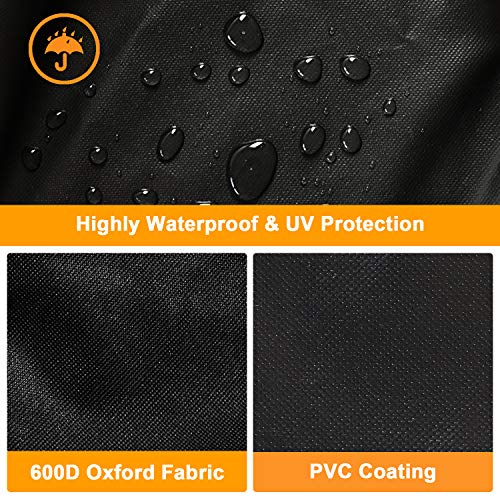 TOPNEW BBQ Gas Grill Cover, 600D Heavy Duty Waterproof UV Resistant ...