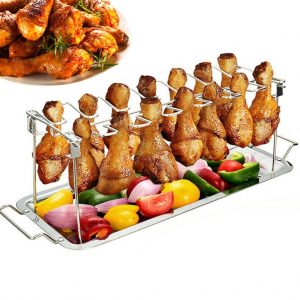 14 Slot Stainless Steel Chicken Wing Leg Drumstick Rack Oven