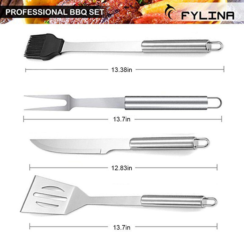 6Pcs Stainless Steel Barbecue Tool Set Outdoor BBQ Grill Utensils Sale ...