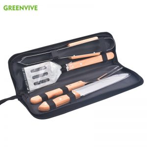 4pcs Stainless Steel Barbecue Fork Tongs Skewer Sets BBQ