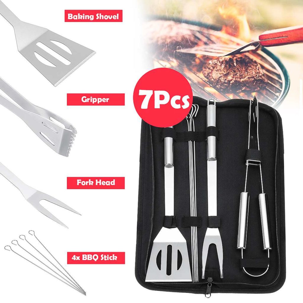 7Pcs Set Home BBQ Grill Tool Set Stainless Steel Barbecue Sale ...