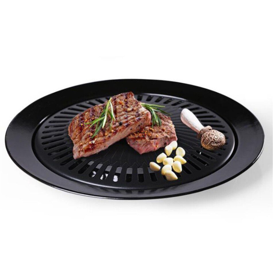 New Barbecue plate Round Iron Korean BBQ Grill Plate Sale ...