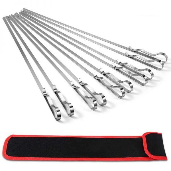 10 Pieces 17 Inch Stainless Steel Grilling Skewers