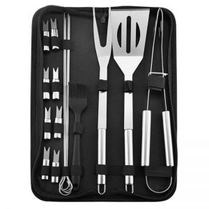 16-Piece Stainless Steel Grill Utensils, Barbecue Set for Picnics