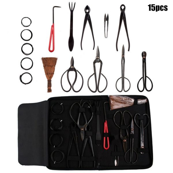 Bonsai all you need tools 15pcs Carbon and case
